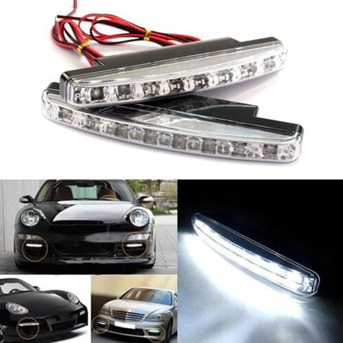 2Pcs Waterproof Universal DC 12V 8LED Car Fog Lamp Daytime Driving Running Light