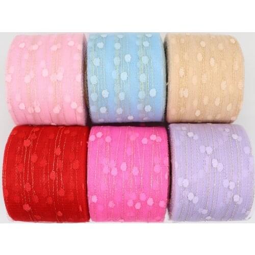 25Yards/roll 6CM Width Gold Thread Tulle Roll Organza Baby Shower Party Supplies DIY Hair Bows Handmade Materials