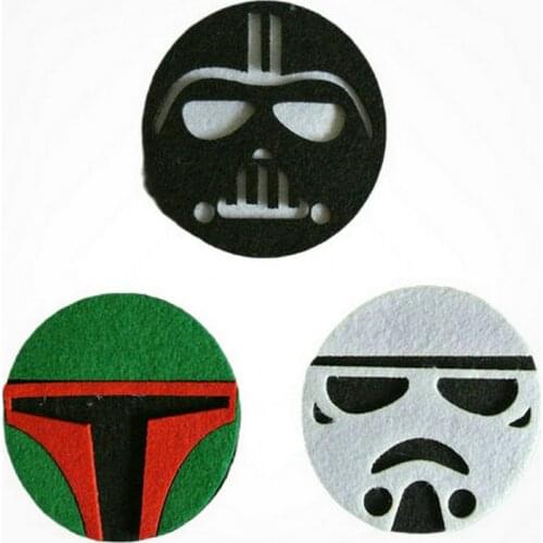 6 pcs Starwars Felt Coaster Cup mats Cartoon Pad supply fabric