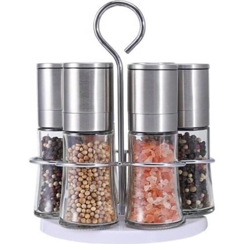 Domestic stainless steel kitchen 7 in 1 Pepper grinder rack Combination set