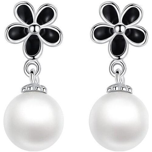 925 Sterling Silver Drop Earrings for Women Simple Pearl Earring Fine Jewelry Real S925 Silver Earrings Female kolczyki damskie