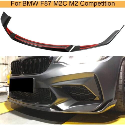 Car Front Bumper Lip Spoiler For BMW F87 M2C M2 Competition 2018 2019 Carbon Fiber Front Bumper Lip Splitter Spoiler Apron Chin