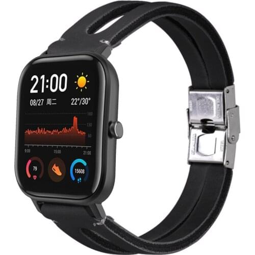 Personalized Retro Amazfit Gts Leather Wristband Amazfit Gtr 42mm Smart Strap Xiaomi Huami Amazfit Bip Lite 20mm Strap