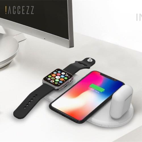 !ACCEZZ 10W 7.5 QI Fast Wireless Charger 3 in 1 For iphone 8 Plus X For AirPods For Samsung S7 S8 S9 Universal Phone Chargers