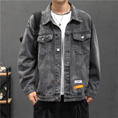 Denim Men Jacket Spring Autumn Big Size Jeans Jean Mens Loose Retro Korean Fashion Brand European American Street Streetwear
