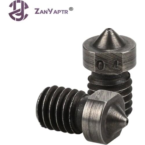 MK7 MK8 Nozzle Super Hard Steel Mold Steel Corrosion-Resistant Extruder Threaded 1.75mm 3D Printer Nozzle for Ender3 Pro