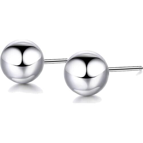 HelloLook 6 Sizes Basic Ball Stud Earring for Women Stainless Steel Ear Pin Korean Simple Earring Fashion Ear Piercing Jewelry