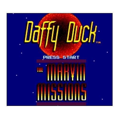 Daffy Duck - The Marvin Missions NTSC Version 16 Bit 46 Pin Big Gray Game Card For USA Game Players