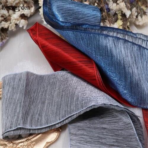Kewgarden 1.5" 10mm 38mm 60mm Shiny Stripe Tulle Organza Ribbon Handmade Tape DIY Bow Accessories Riband Wholesale 25 Yards