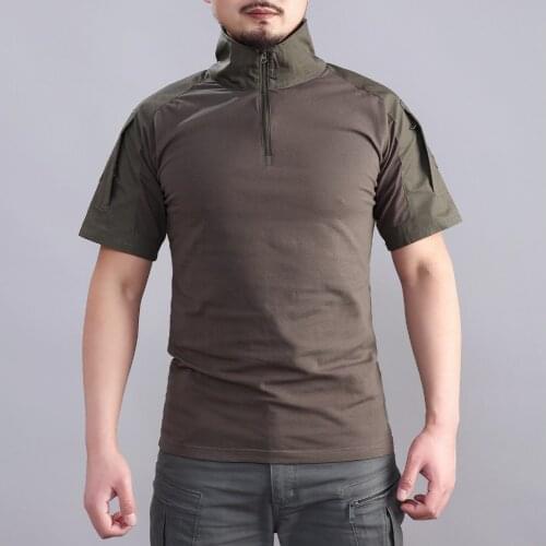 Summer Men Outdoor Hiking Shirt Tactical Camouflage Short Training Frog Clothes CS Hunting Climbing Fishing Pesca Camping Tops