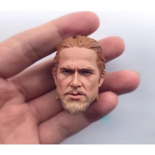 1/6 Scale Male Sons of Anar-chy Charlie Hunnam Head Carved Model For 12'' Action Figure Body DIY Accessories