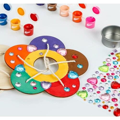 Diy Wooden Childrens Crafts Paint Kit Garden Gift Courtyard Balcony Feeder Hanging Pet Accessories Pet Bird Outdoor Supplies