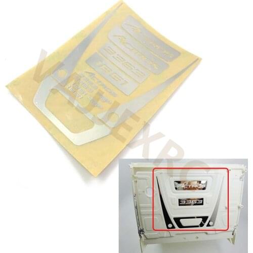 Metal Sticker on the Back of the Cab for Tamiya 1/14 Scale RC TAMIYA Tractor Actros 1851 3363