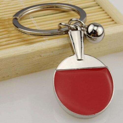 Pingpong Bat Ball Table Tennis Racket Keychain Car Key Chain Decor Ring Gift