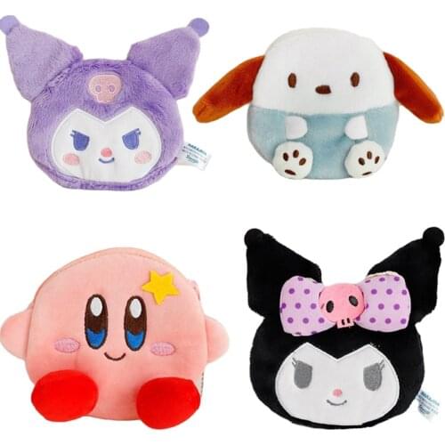 New Kuromi Kirby Sanrio Plush Anime Cartoon Cute Dolls Headphone bag Plush Toys For Girls Kids Toys Birthday Gift