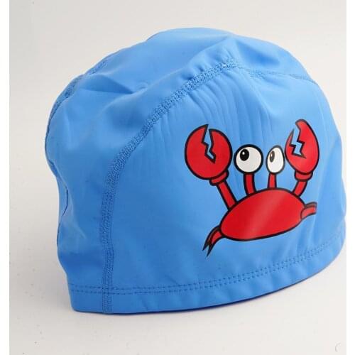 Swimming Cap PU Coating Cute Cartoon Pattern Children Comfortable Printing Waterproof Ear Protection Swim Equipment Accessories