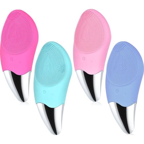 Mini Electric Facial Cleansing Brush Silicone Sonic Face Cleaner Deep Pore Cleaning Skin Massager Face Cleansing Skin Care Tools