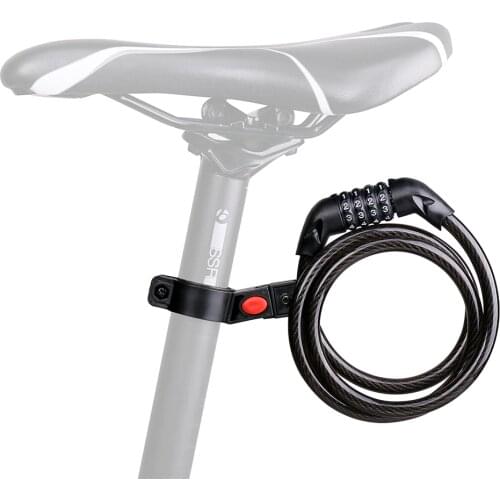 Password Steel Bicycle Lock Bike Lock Mountain Bike Steel Security Cable Lock Anti Theft Bike Lock with Seatpost Mountings