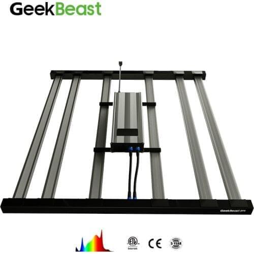 High effiency 2.78umol/J Geekbeast pro 630w led grow light 6 bars high even PPFD lm301h lm301b 660nm UV IR controls full cycle