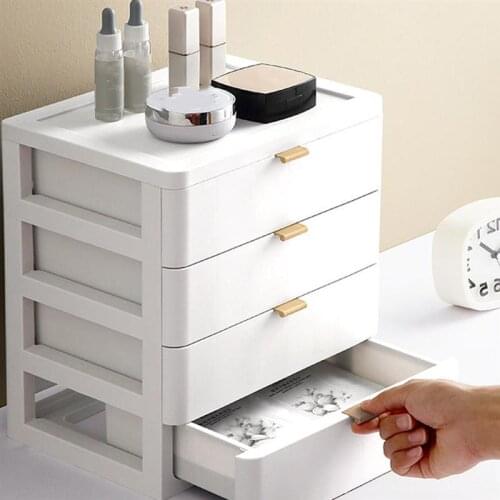 1PC Tabletop Storage Box Drawer Type Organizing Storage Box Makeup Drawer Type Multi-Layer Cosmetic Storage Box Shelf(White)
