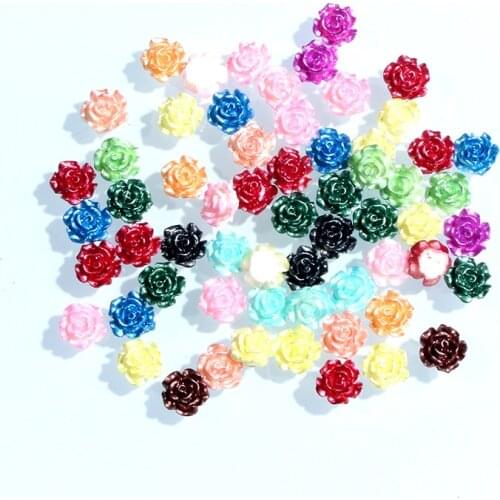 100Pcs 6mm Mixed Color Clover Flower Resin Cabochon Flatback Decoration Crafts Embellishments For Scrapbooking DIY Accessories