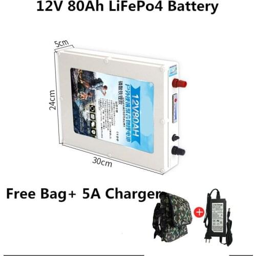 12V 80Ah LiFepo4 battery pack with capacity display for solar street light solar energy storage motorhome marine power storage