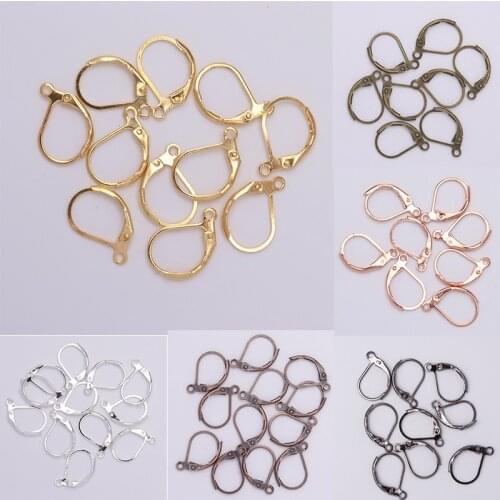 20pcs Gold French Lever Earring Findings Ear Hooks Wire Settings Base Hoops Earrings For DIY Jewelry Making Supplies Wholesale