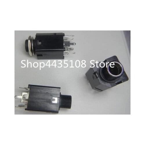 100pcs Audio Jack Guitar PJ-612 6.35mm 3Pin/5Pin Metal Dual-way 3P/5p Video Plug socket