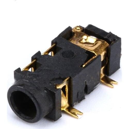 Free shipping 10pc PJ-327A Gold plated SMD socket For earphone smt Connector
