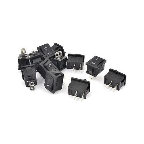 Free shiipping!12PCS AC 250V/6A 125V/10A 2 Pins SPST I/O Black Snap in Boat Rocker Switch