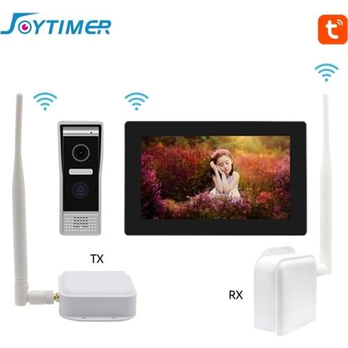 Joytimer Wireless Video Intercom System IP Video Door Phone Full Touch Screen Monitor Support one-key Unlock wireless connection