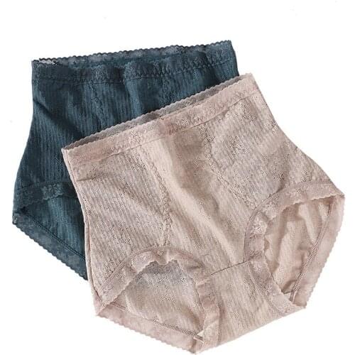 Seamless Panties Womens Lace Thin Breathable Antibacteria High Waist Briefs Solid Casual Female Lingerie Underpant Pantys