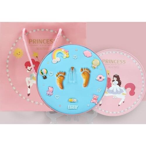 Baby Handprint Footprint Imprint Kit Newborn Footprint DIY Souvenir Hand and Foot Model One Hundred Day Gift