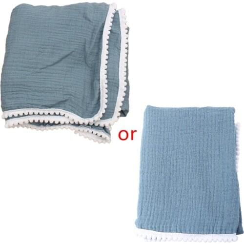 Baby Ball Tassel Sleeping Swaddle Wrap Cotton Double Gauze Receiving Blanket Newborn Infant Photography Props Gift