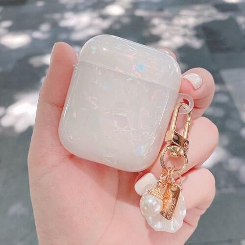 For Airpods Case Glitter Laser Luxury Conch Glacier Marble Silicone Cases for Airpods Air Pods Pro 2 3 Shell Clear Soft Cover