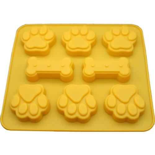 Paw And Bone Shape Mold 8-Cavities Reusable DIY Baking Mold Cat Paw Silicone Cake Mold Creative Chocolate Mould Cocina Accesorio