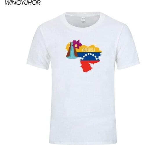 Venezuela National Flag T Shirt Men Fashion Casual Design Printing T-shirts Cotton Funny Venezuela Map Clothing