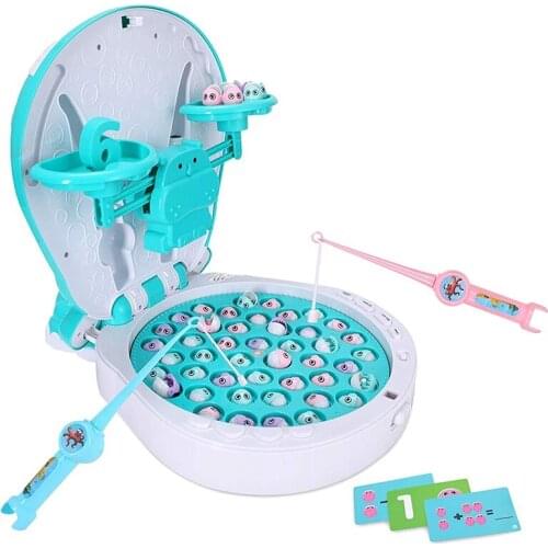 Fishing Game Toys for Kids 4 in 1 Hippo Magnetic Fishing Toys with Music Story - Learning Toys for 3+ Year Old