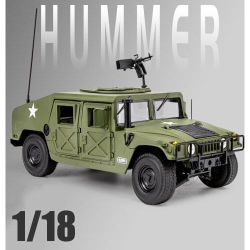 1/18 Alloy Diecasts Hummer H1 Modified Armored Car Model Toy Collection Off-road Vehicles Model Tank Car Toy For Kids Boys Gifts