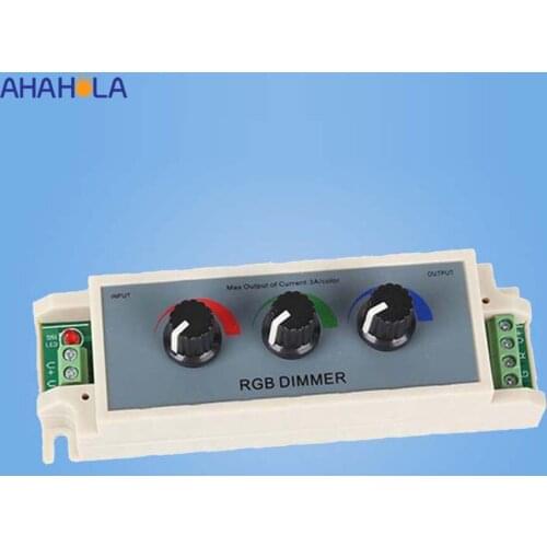 Knob Switch Rgb Controller 12v 24v Led Controller for Led Strip RGB Tape 3 Channel PWM Rgb Led Dimmer Controlador Tira Led