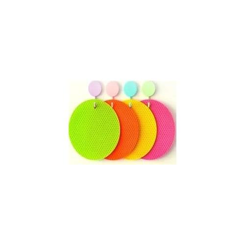 1PC18/14cm Round Heat Resistant Silicone Mat Drink Cup Coasters Non-slip Pot Holder Table Placemat Kitchen Accessories