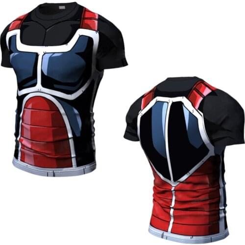 2021 Summer New Short Sleeve Mens Tops Animation Printing Cosplay Tight Fitness Sport T Shirt Breathable Quick Drying Jerseys