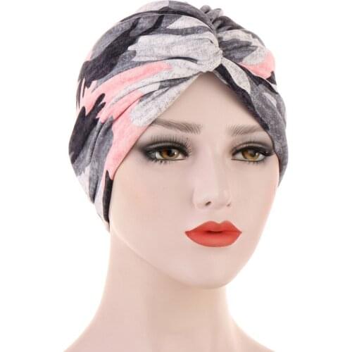 Multicolor print muslim turban bonnet women islamic inner hijab caps Arab wrap head scarves femme musulman turbante mujer