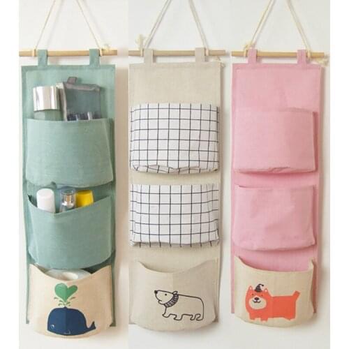 3/7 Grids Wall Hanging Storage Bag Wardrobe Organizer Toys Container Decor Pocket Pouch Home Bedroom Decoration Accessories