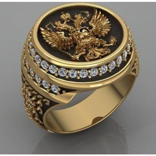 2020 New Luxury Vintage Angel Wing Zircon Rings For Women Men Trendy Gold Color Female Male Jewelry Punk Party Accessories Gifts