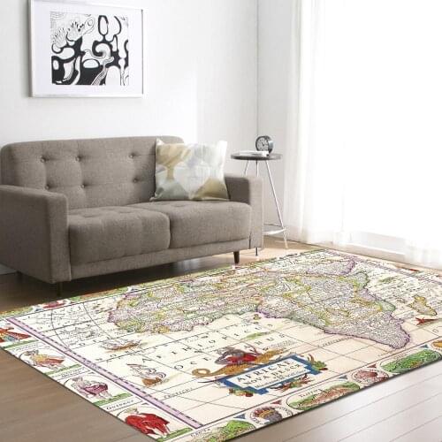 New World Map Pattern Large Area Carpets Kids play Living Room Bedroom Home Decor Room Office Chair Floor Mats Bedside Mat Rug