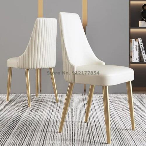 New dining chair home light luxury modern back chair study room nail makeup chair designer creative net red leather dining chair