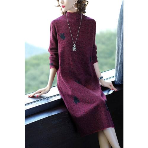 2020 Winter Casual Vintage Long Sleeve Dresses Autumn Print 3XL Plus Size Loose Cotton Midi Dress Women Elegant Bodycon Vestidos