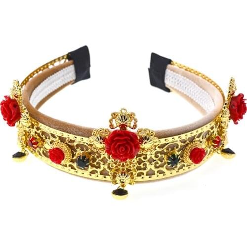 Fashion Wild Headband New Baroque Vintage luxury crystal hair band ladies flower bride hair accessories Jewelry
