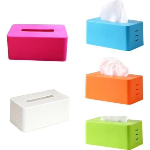 Rectangular Plastic tissue napkin box toilet paper dispenser case holder home office decoration (orange) 21.5*9.3*12cm